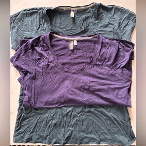 Two Ibex wool scoop neck shirts women’s Large
